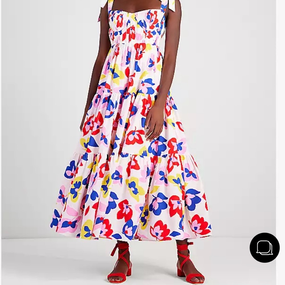 NWT - Kate Spade New York Summer Flowers Tiered Dress - Size 16